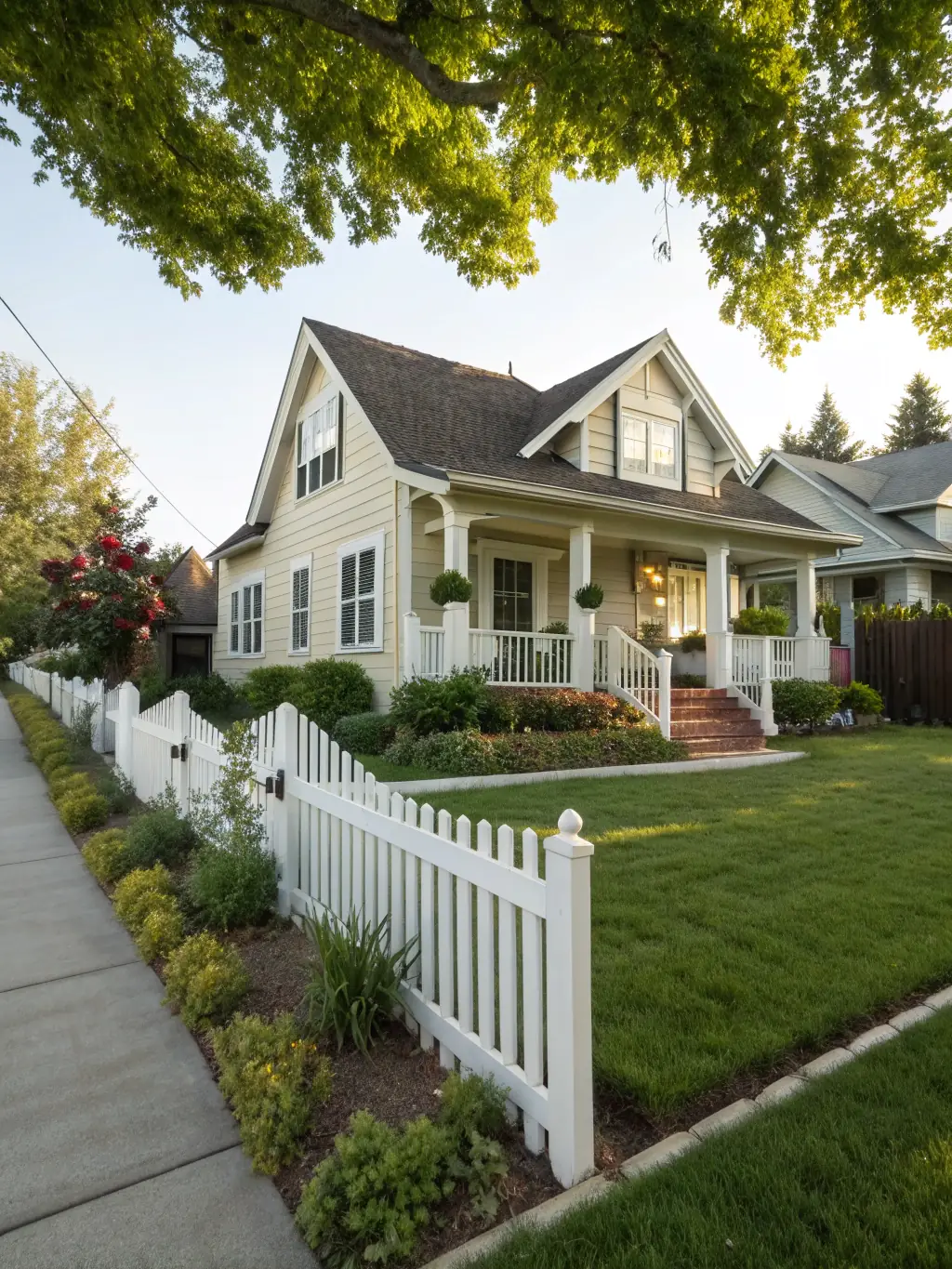 A homeowner’s house with a bright, clean exterior after power washing, with a family enjoying their yard, representing FrontRangePressurePros' residential services.